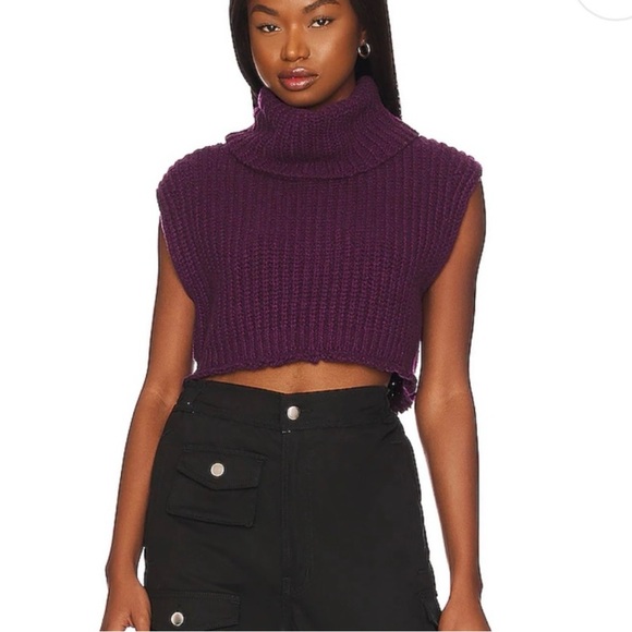 Free People Sweaters - Free people honey bunny crop in black cherry
